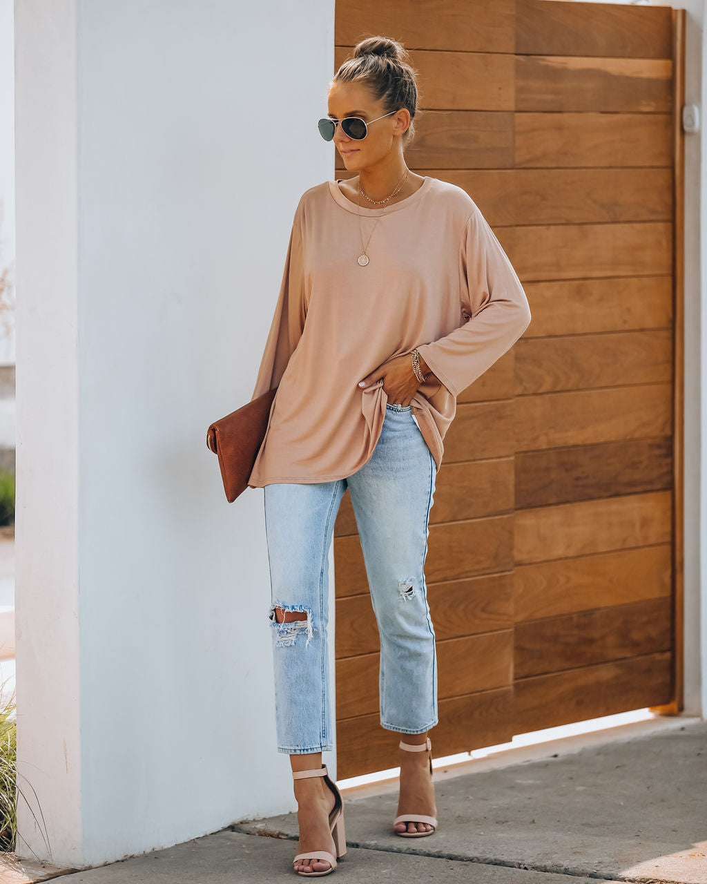 Logan 3/4 Sleeve Tee - Clay