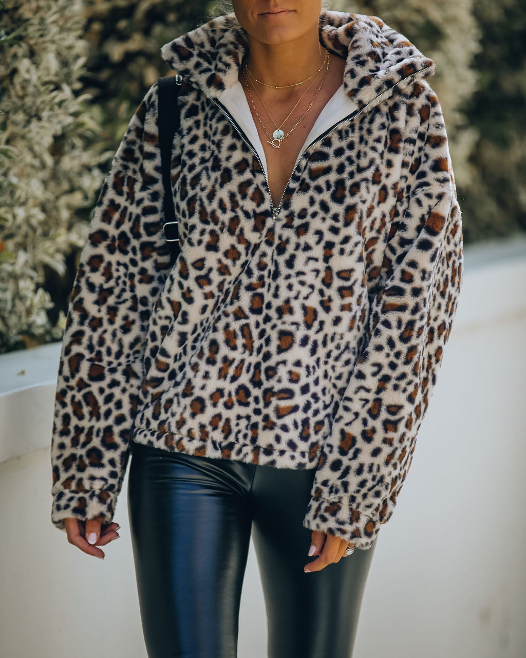 Life Is Purr-Fect Half Zip Faux Fur Pullover