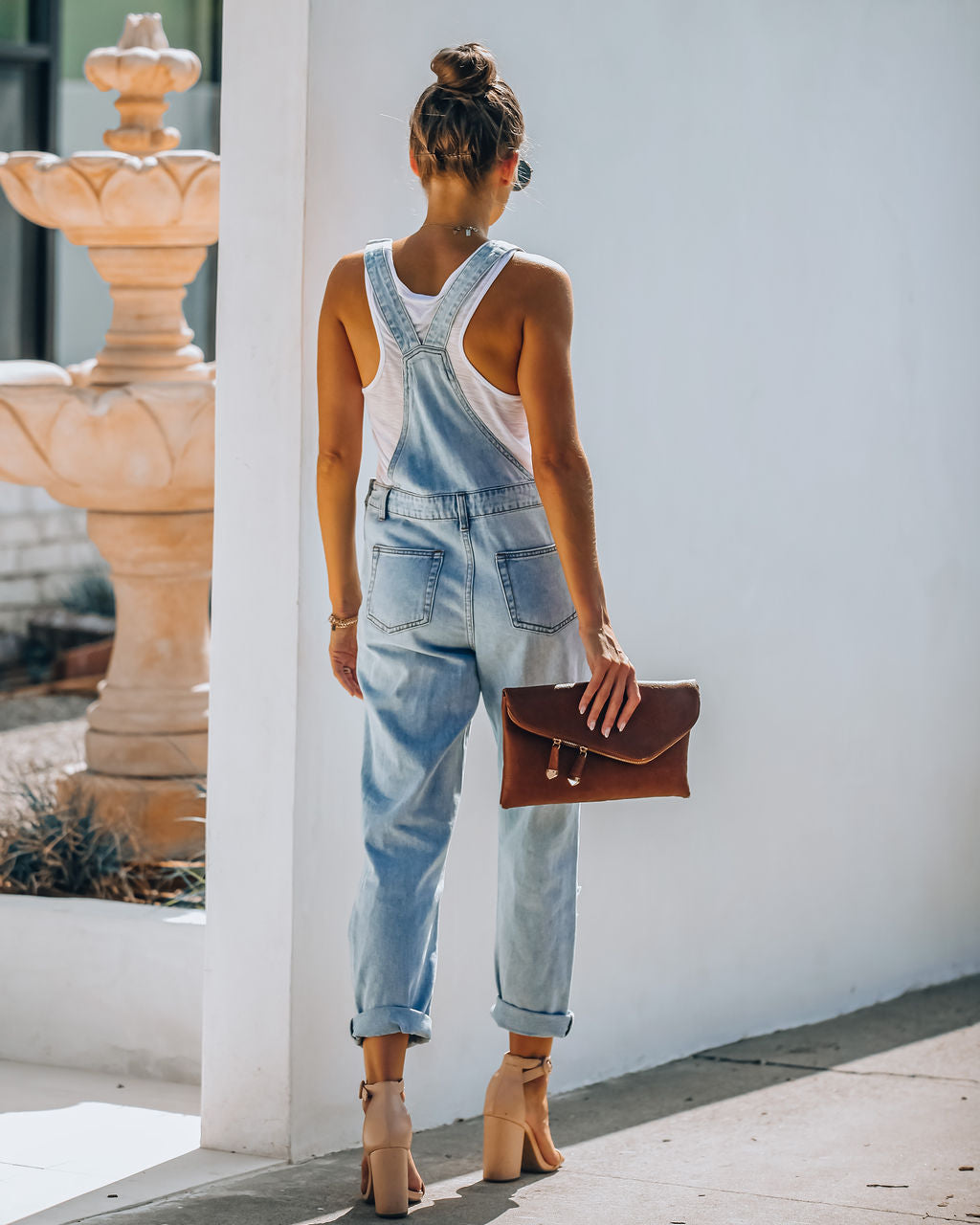 Sassy Sweetheart Distressed Denim Overalls