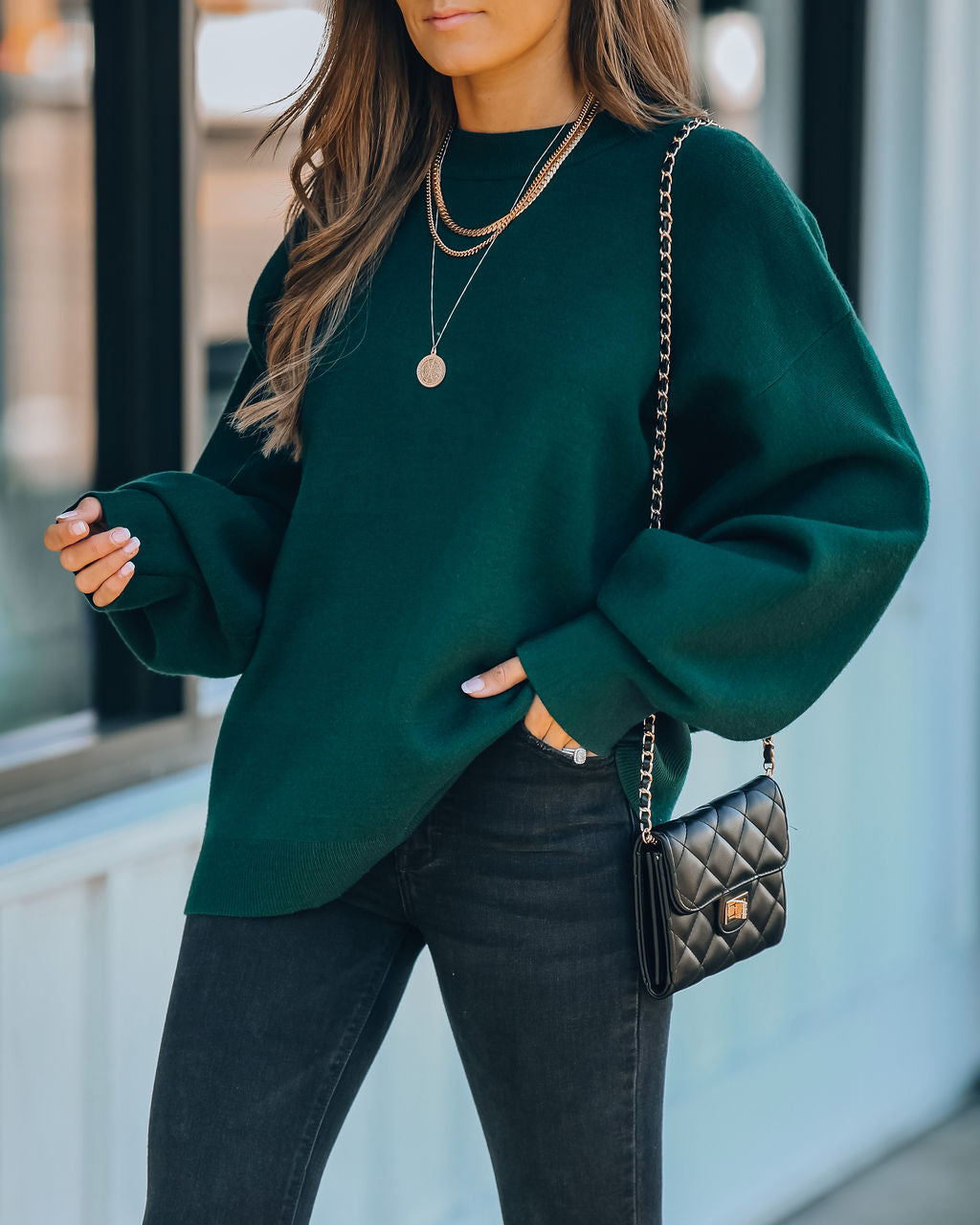 Lexa Knit Sweater - Hunter Green