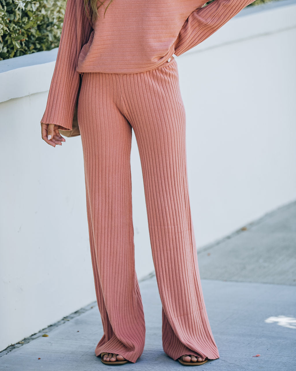 Langley Ribbed High Rise Knit Pants