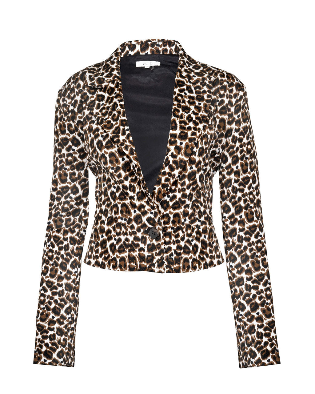 Kylan Pocketed Leopard Crop Blazer