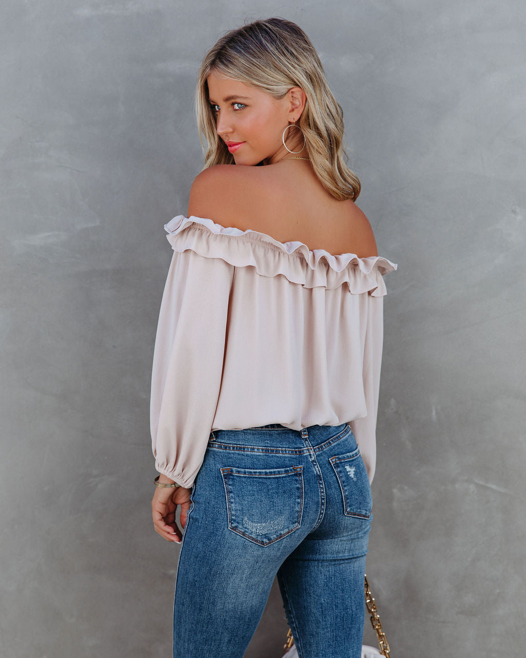 Lalette Off The Shoulder Ruffle Blouse - Ecru