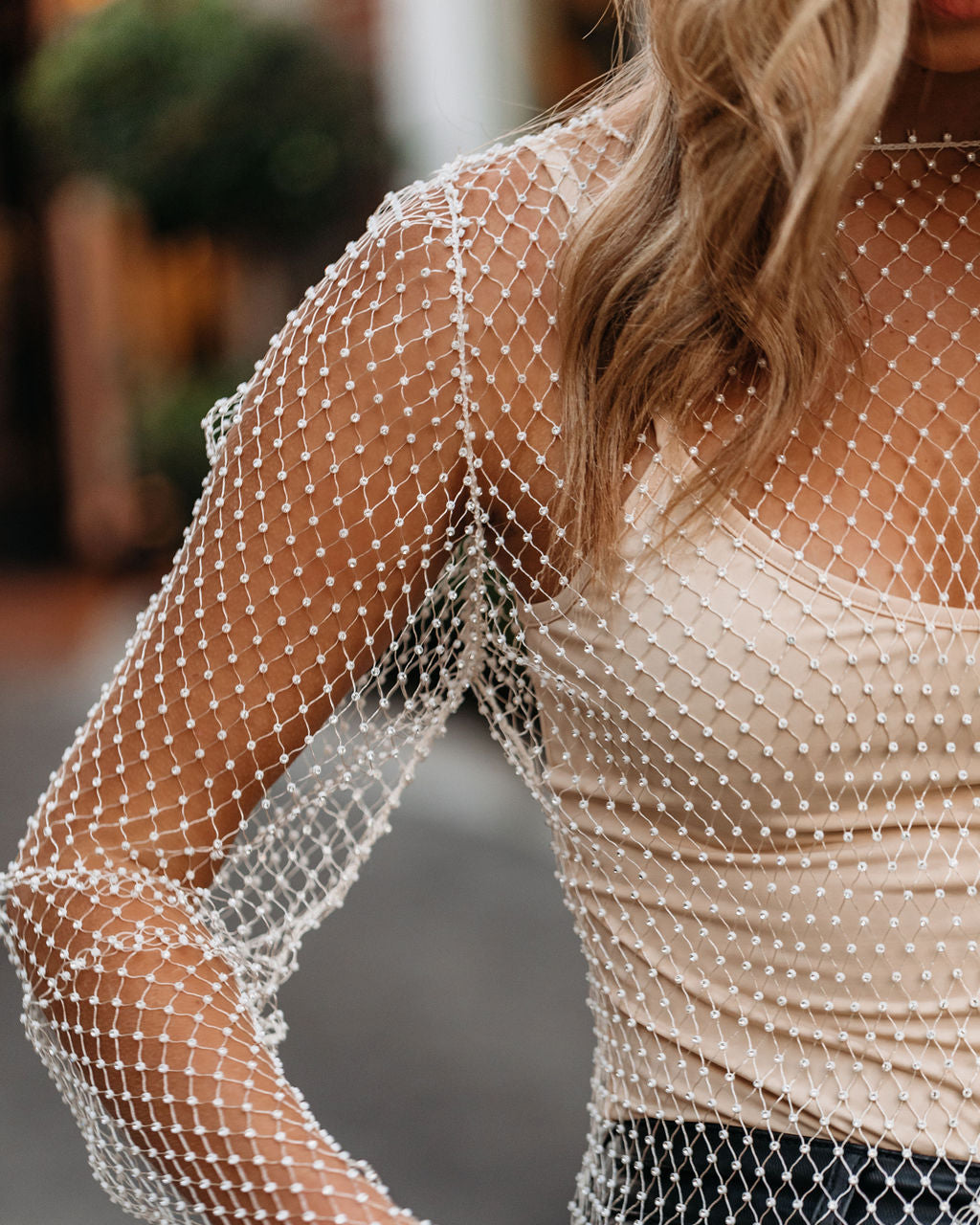 Lights And Music Rhinestone Top - Ivory