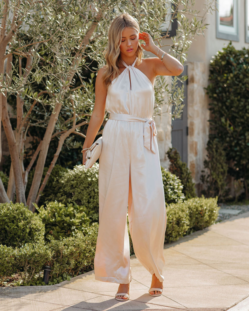 Livorna Satin Halter Jumpsuit
