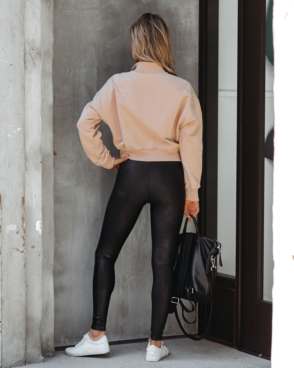 Mansi Cotton Half Zip Crop Pullover