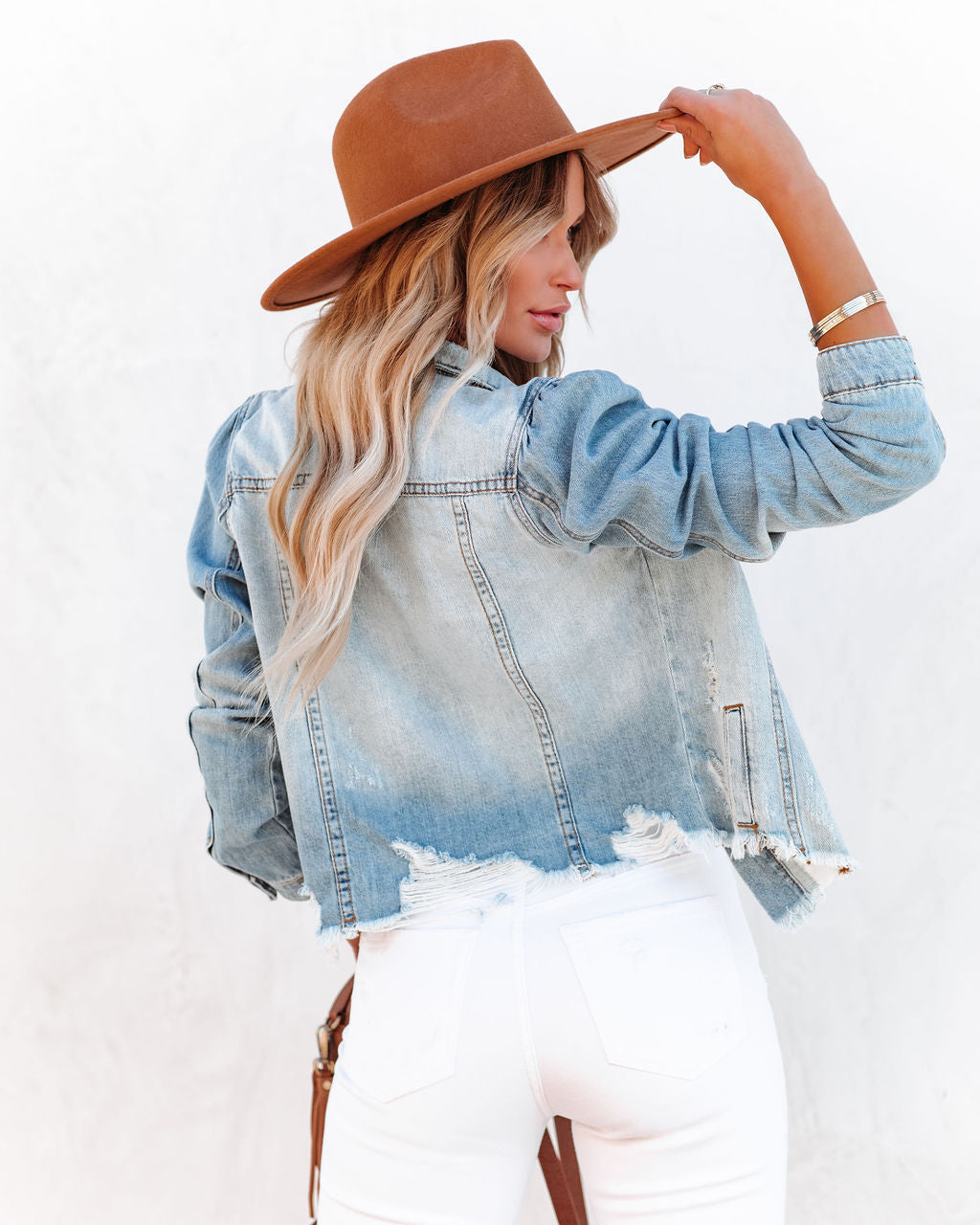 Mckinney Two-Tone Distressed Denim Jacket