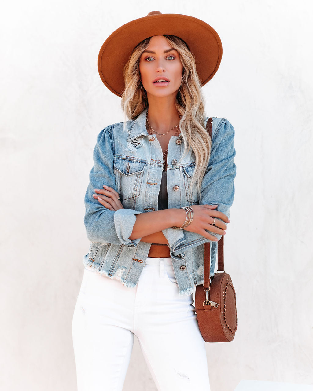 Mckinney Two-Tone Distressed Denim Jacket