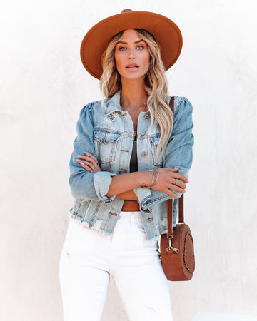Mckinney Two-Tone Distressed Denim Jacket