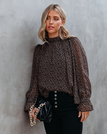 Norris Leopard Chiffon Ruffle Blouse