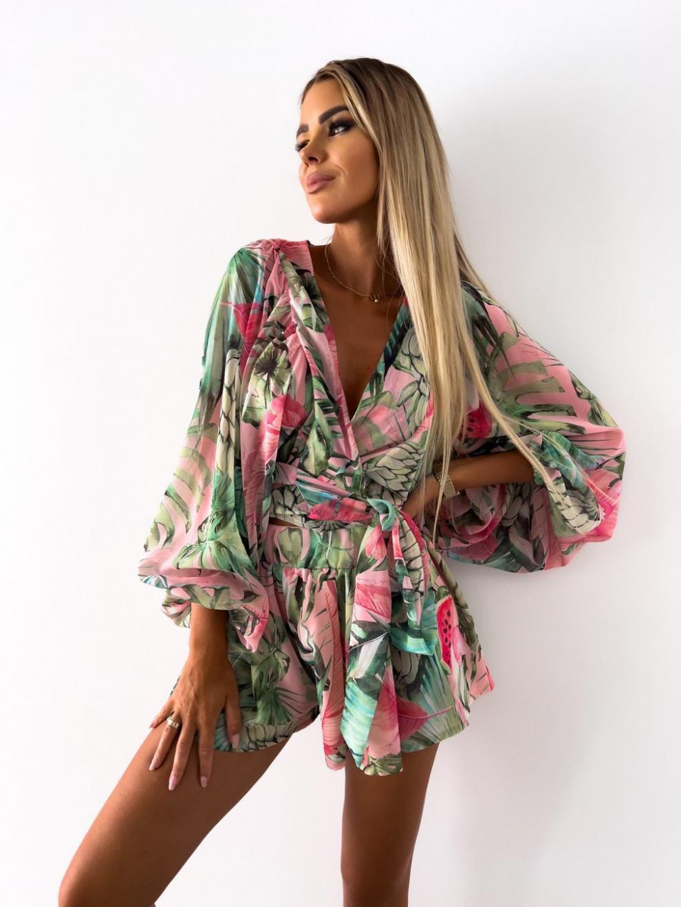 Liya Bell Sleeve Romper - Dark Olive