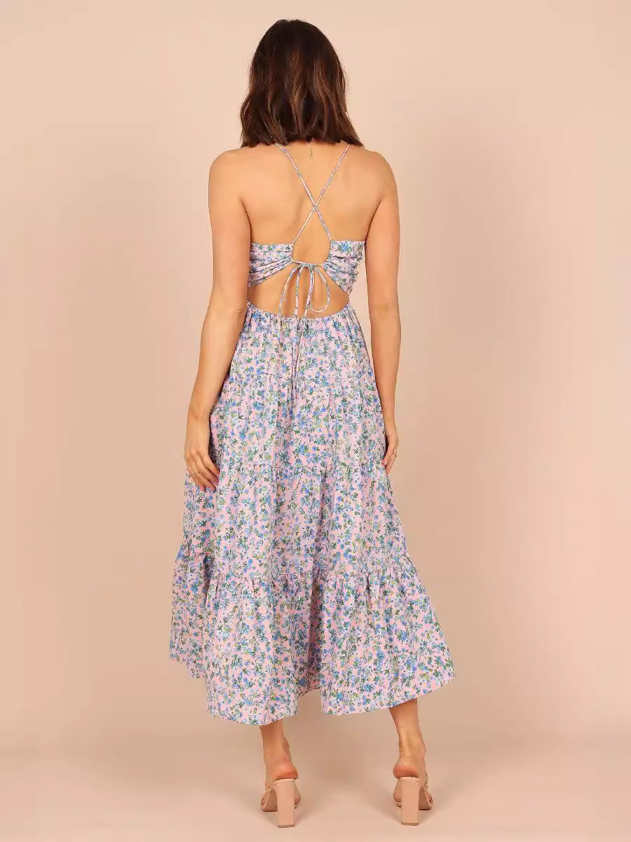 Rio Floral Tie Back Midi Dress