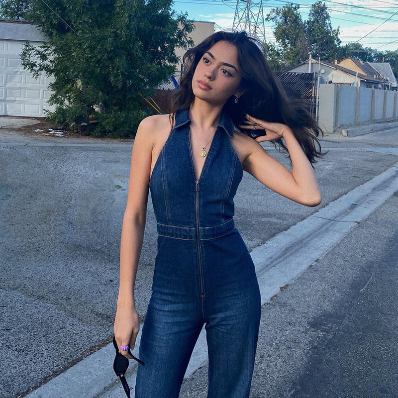Olivera Pocketed Denim Jumpsuit
