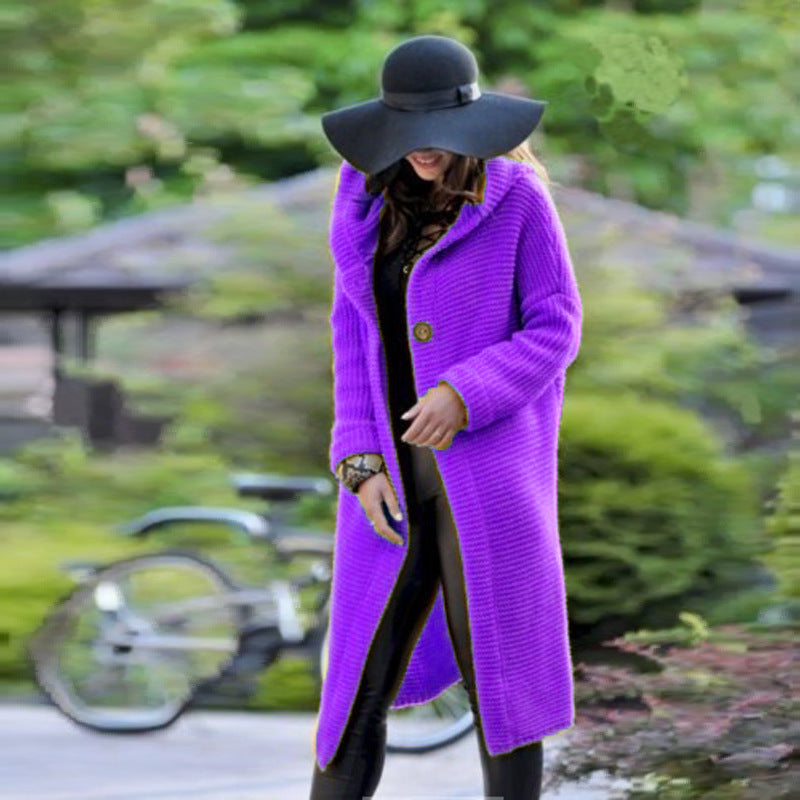 Myres Pocketed Hooded Knit Cardigan - Black