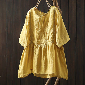 Gal Pal Cotton Peplum Top - Yellow
