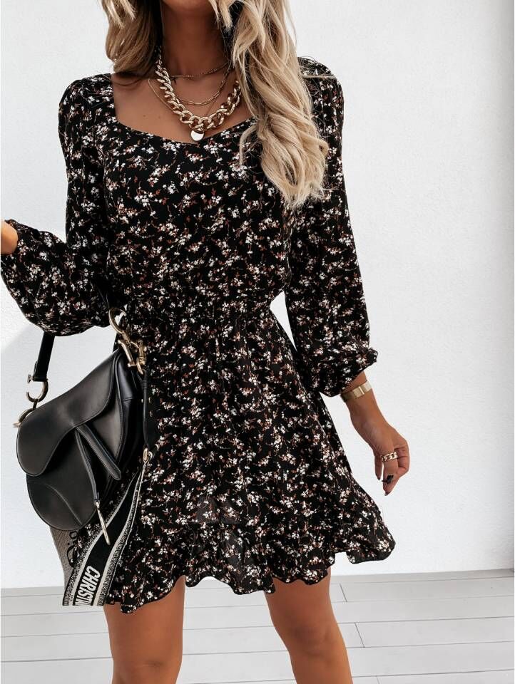 Romani Textured Floral Shift Dress