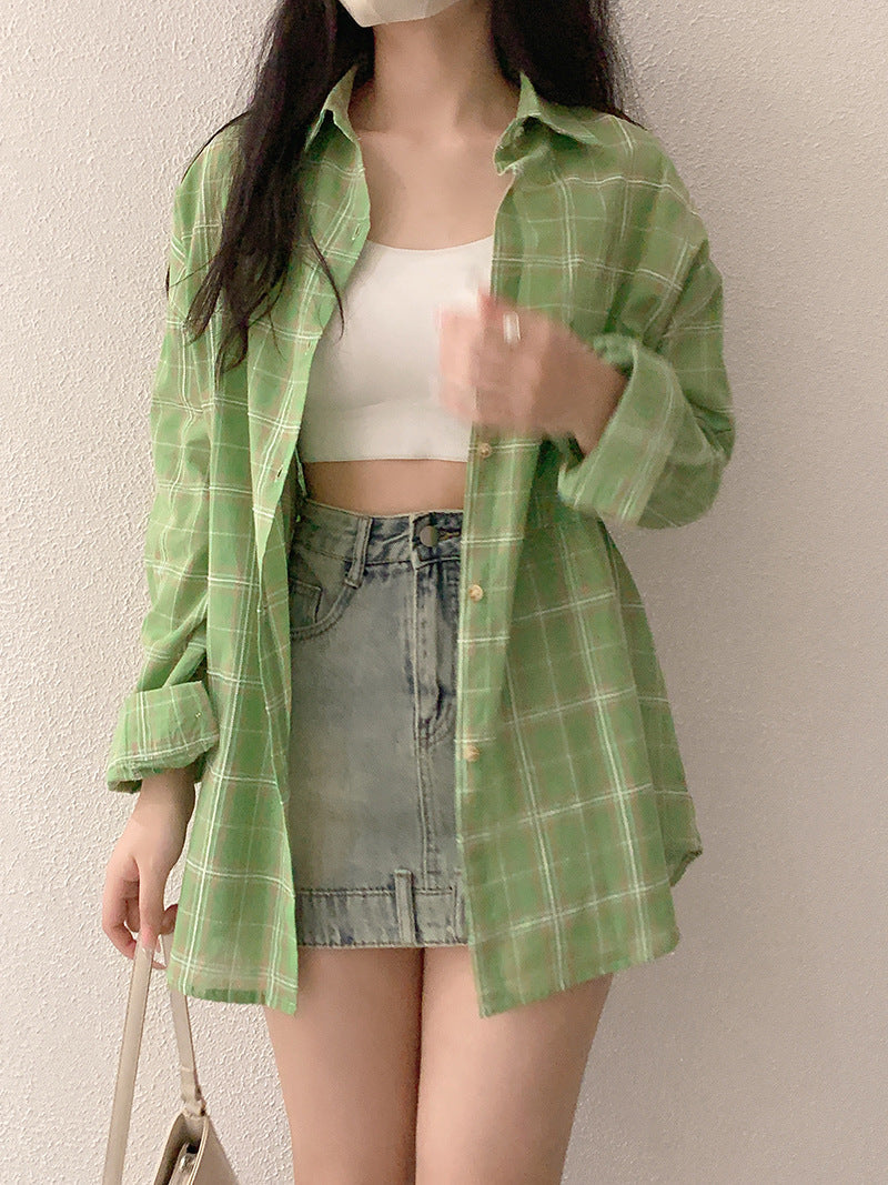 Monday Cotton Plaid High Low Shirt - Mocha