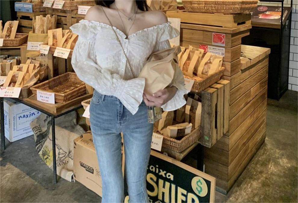 Lolly Cotton Eyelet Smocked Crop Top - Off White