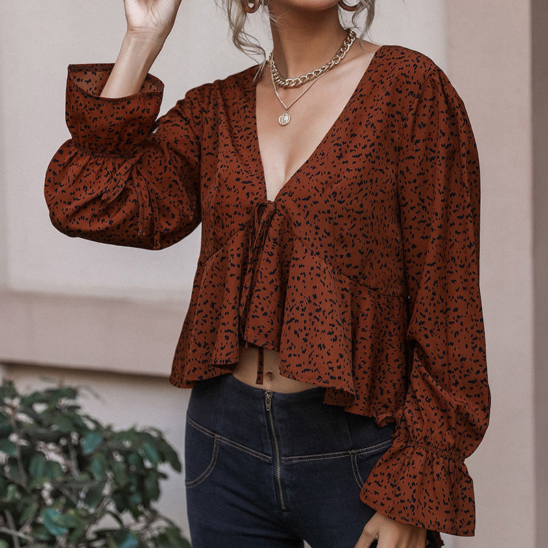 Marsha Leopard Drape Blouse