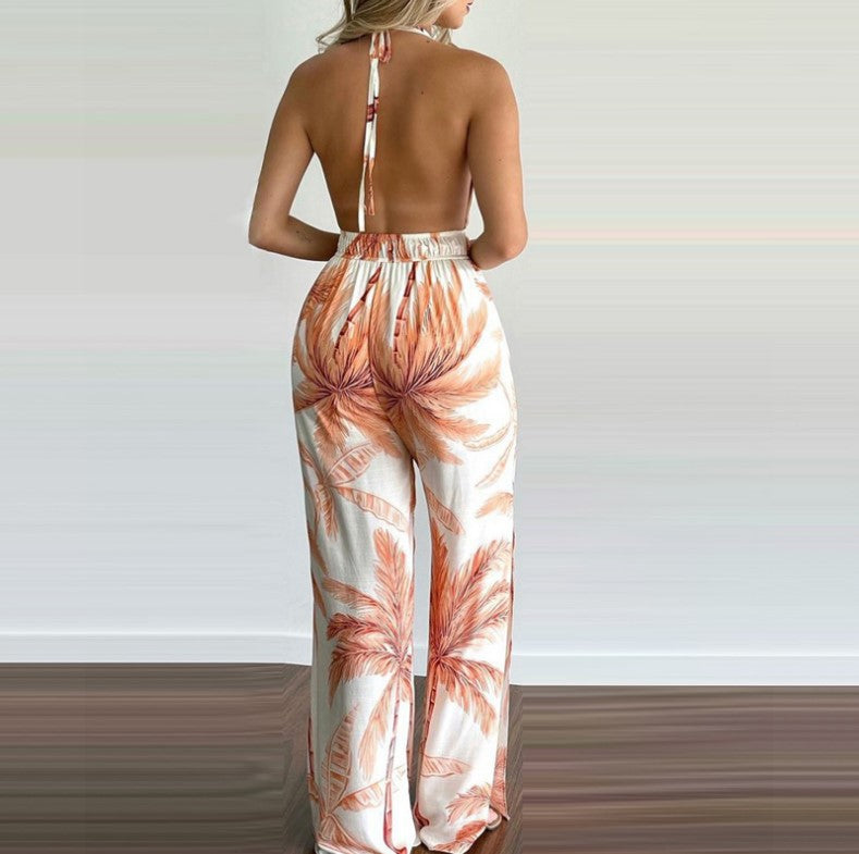 Mustique Smocked Paisley Halter Jumpsuit