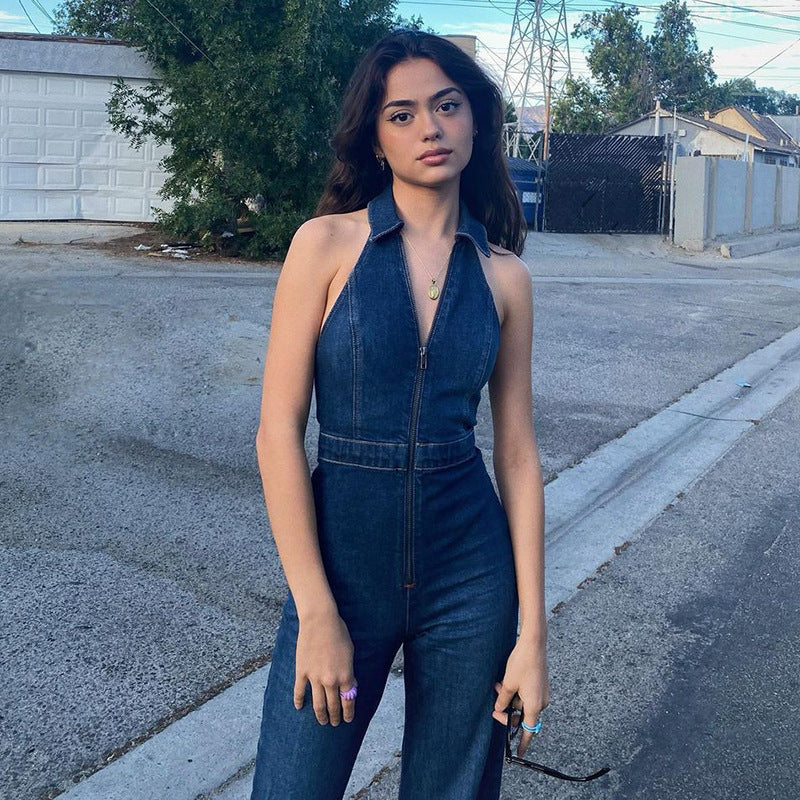 Olivera Pocketed Denim Jumpsuit