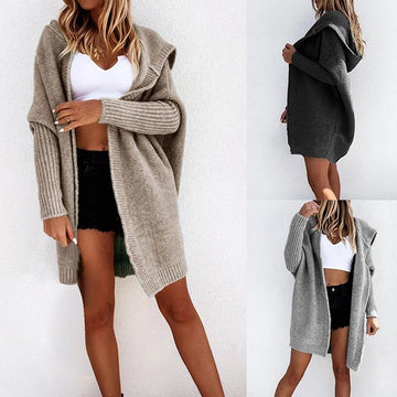 Myres Pocketed Hooded Knit Cardigan - Taupe