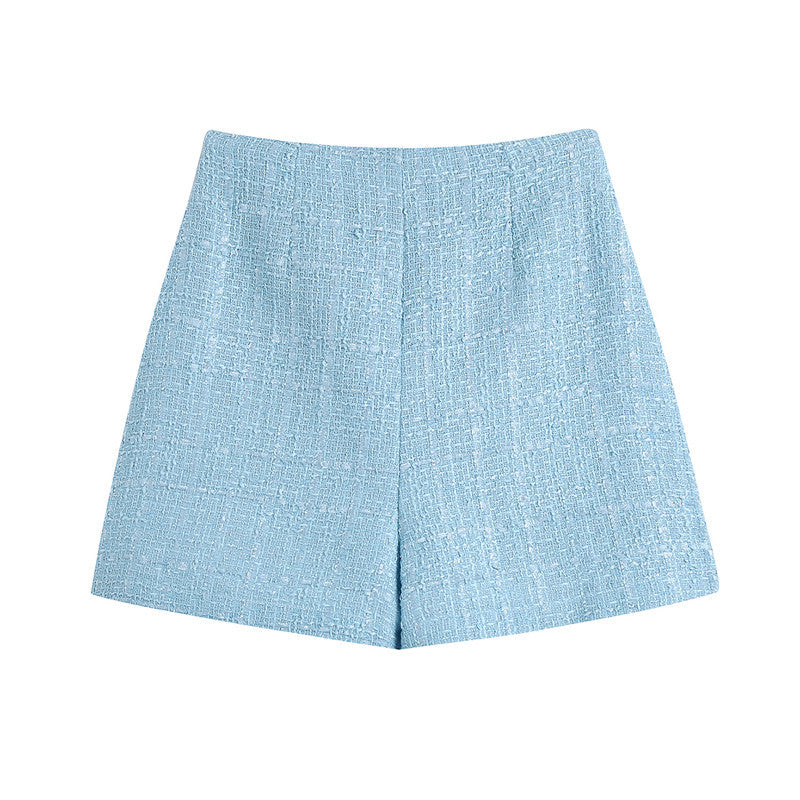 Limon High Rise Tailored Tweed Shorts
