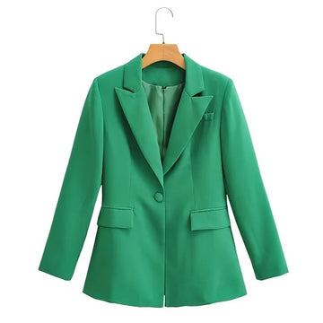 Runway Pocketed Blazer - Kelly Green