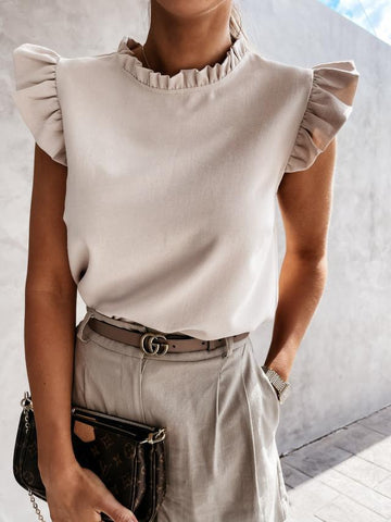 Parker Cotton Blend Ruffle Top