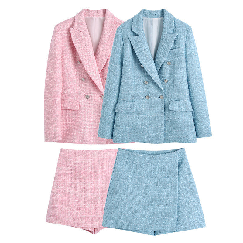 Limon Short Sleeve Cropped Tweed Blazer