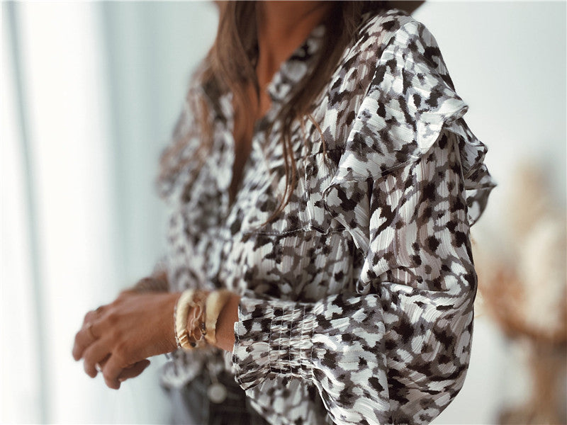 Roux Printed Smocked Blouse