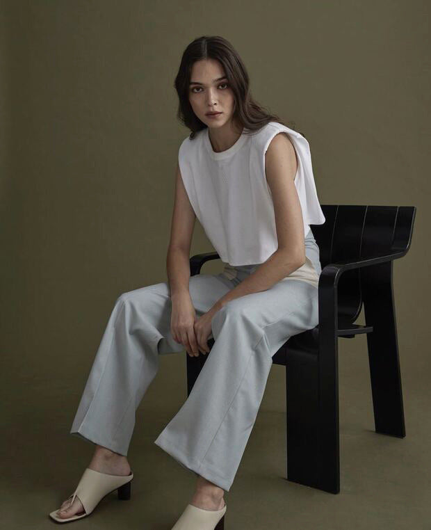 Nastia Cotton Cropped Tee - Ivory