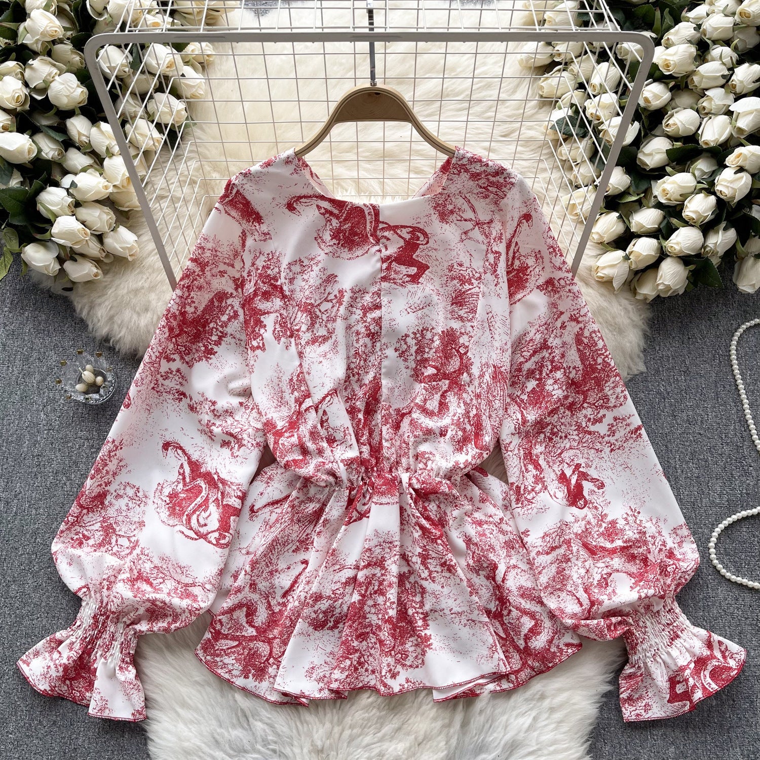 Lilliana Printed Crop Blouse