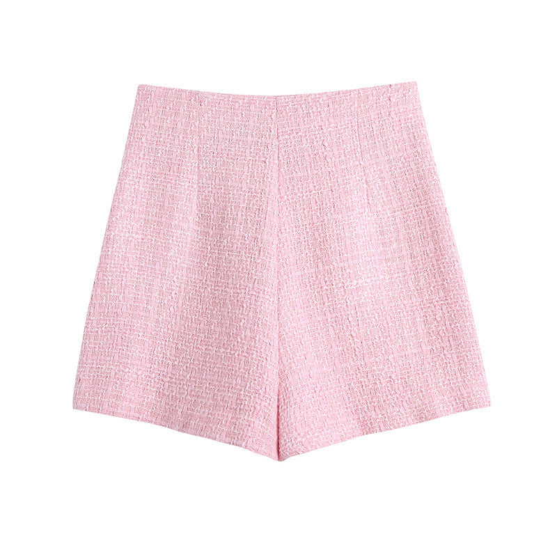 Limon High Rise Tailored Tweed Shorts