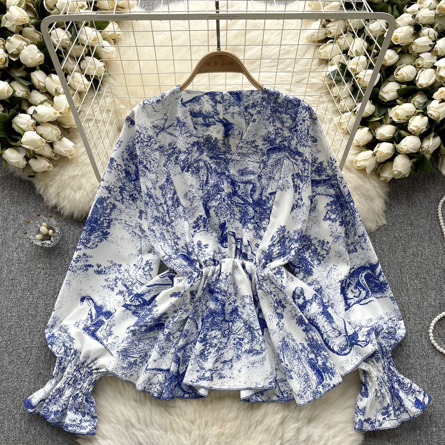 Lilliana Printed Crop Blouse