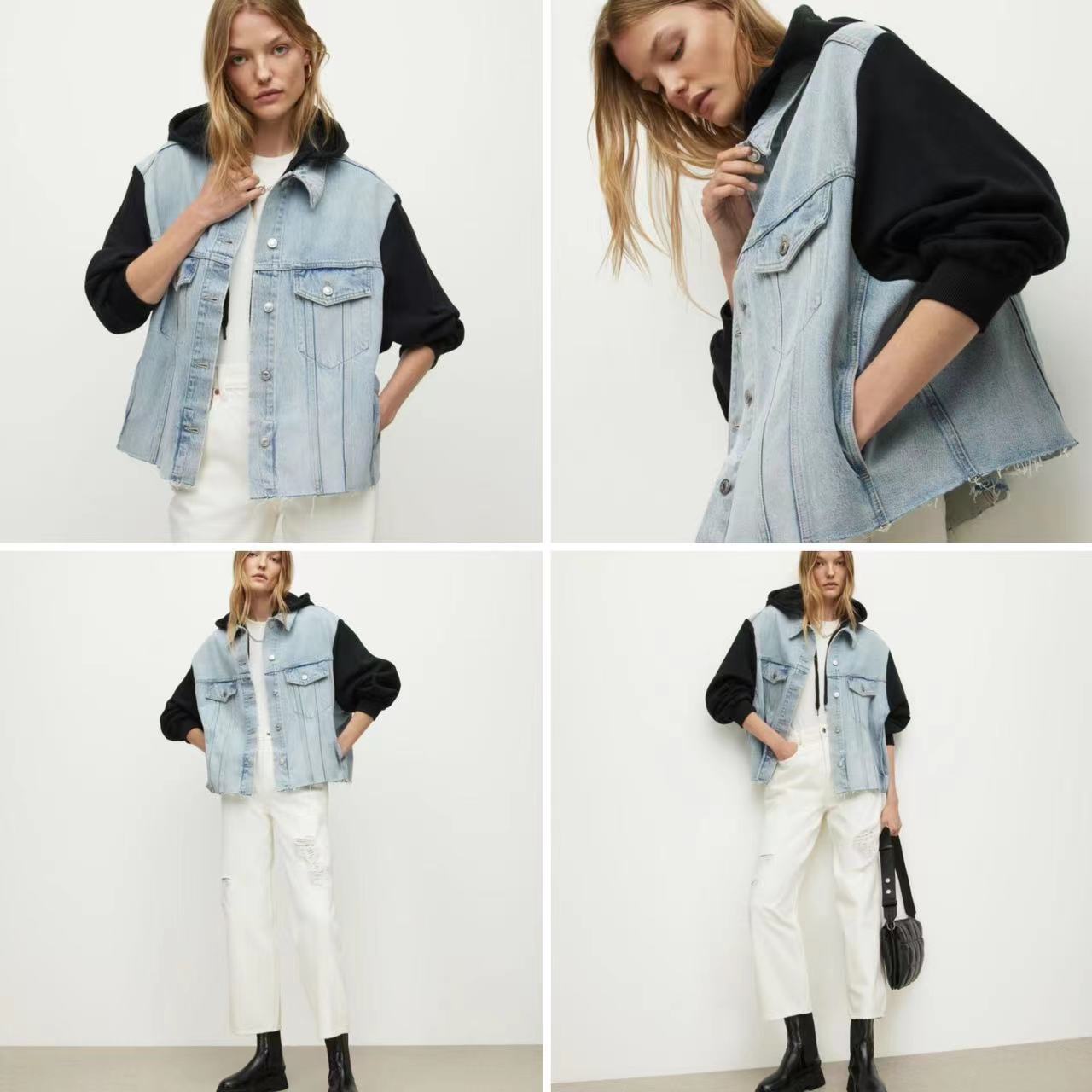 Maxed Out Denim Contrast Hooded Jacket