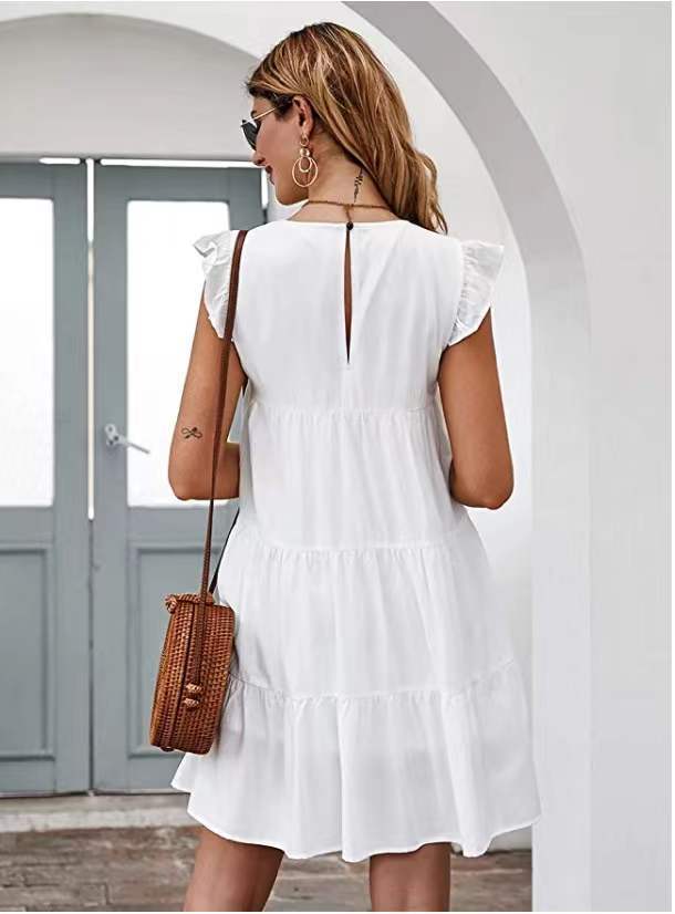 Good Karma Cotton Tiered Babydoll Tunic - White