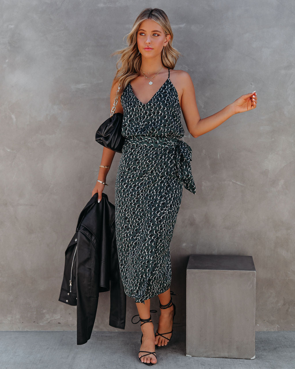 Paniz Printed Wrap Midi Skirt