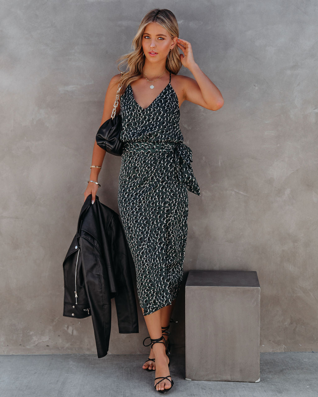 Paniz Printed Wrap Midi Skirt