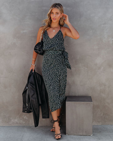 Paniz Printed Wrap Midi Skirt