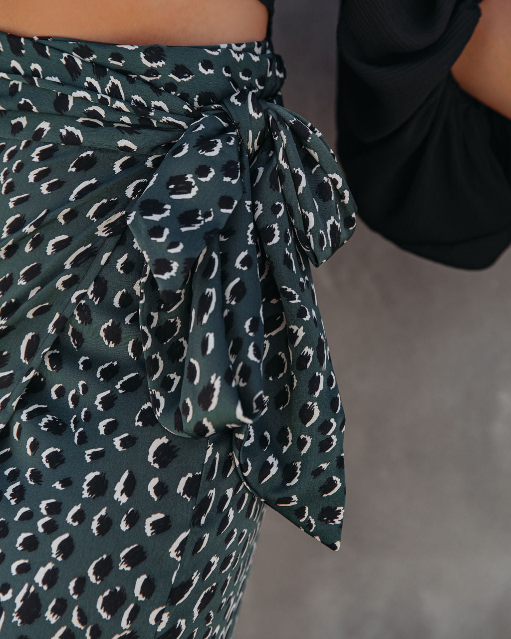 Paniz Printed Wrap Midi Skirt