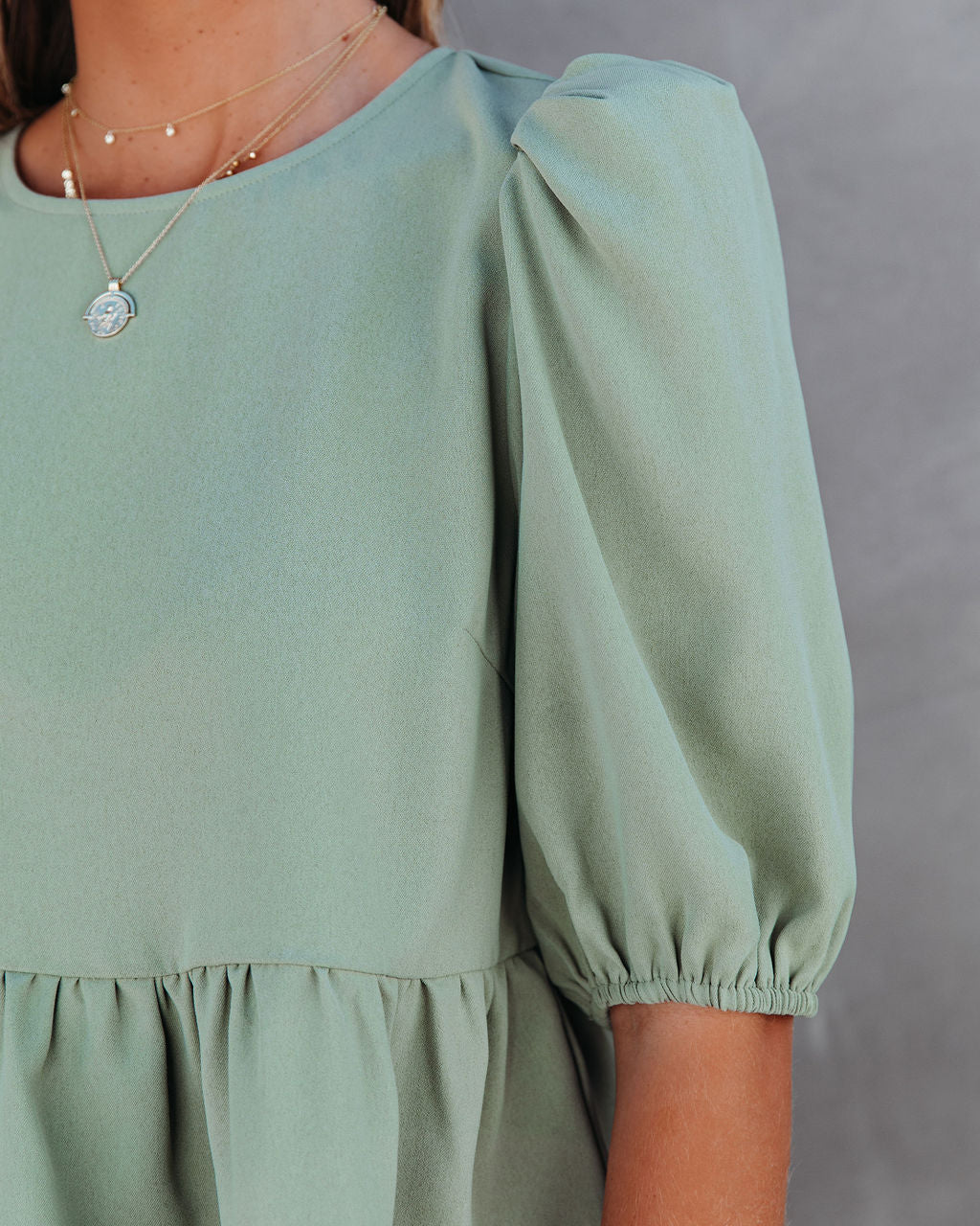 Paxie Peplum Crop Blouse - Olive