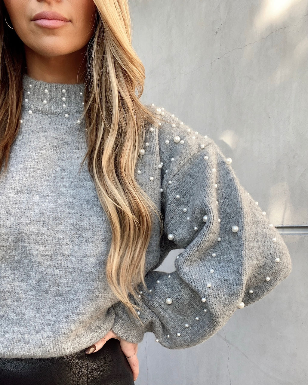 Lancaster Pearl Embellished Knit Sweater