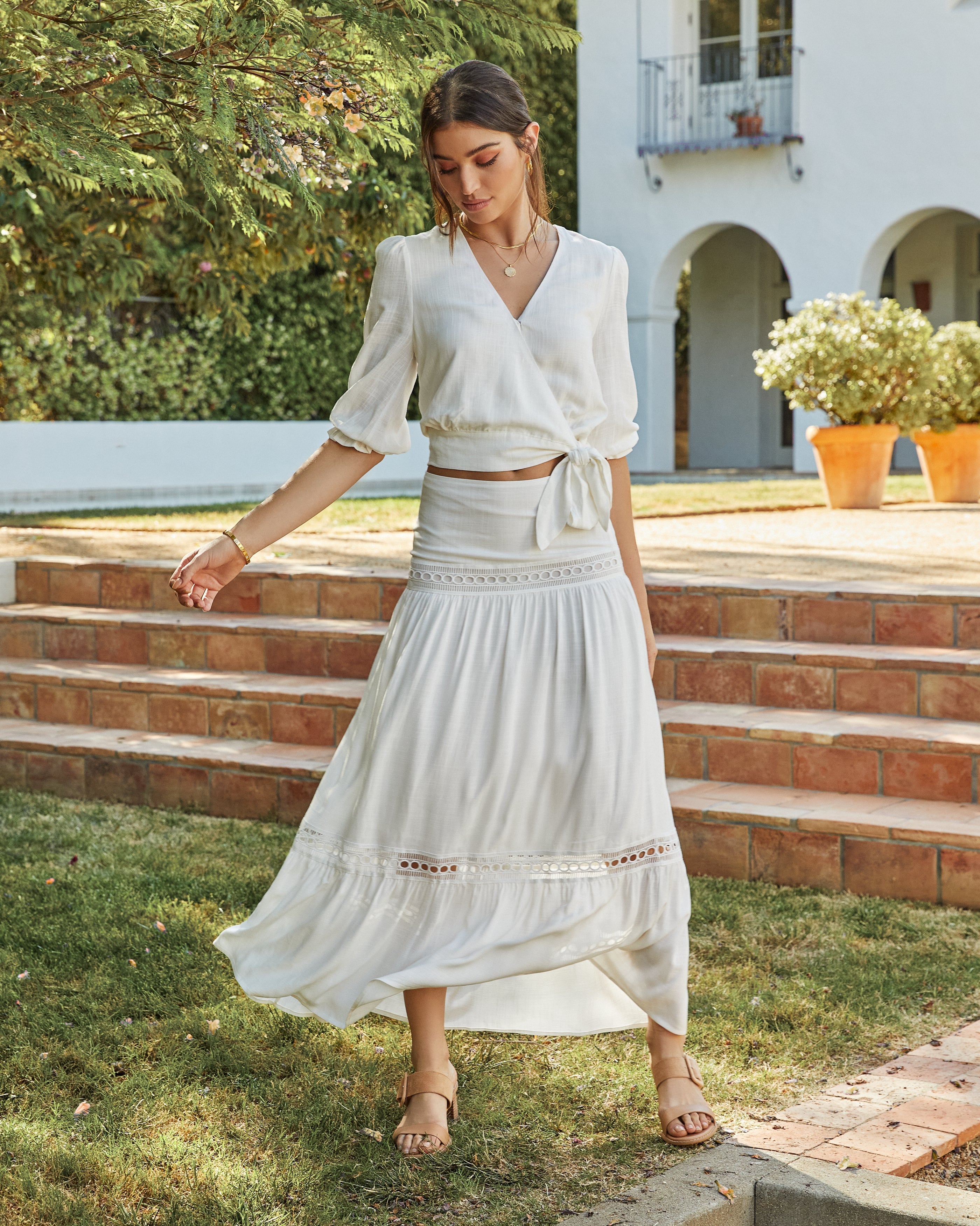 Rosemead Crochet Tiered Maxi Skirt
