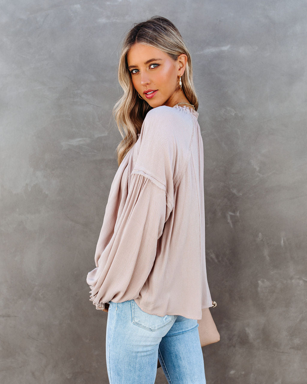 River Bend Peasant Blouse - Oatmeal