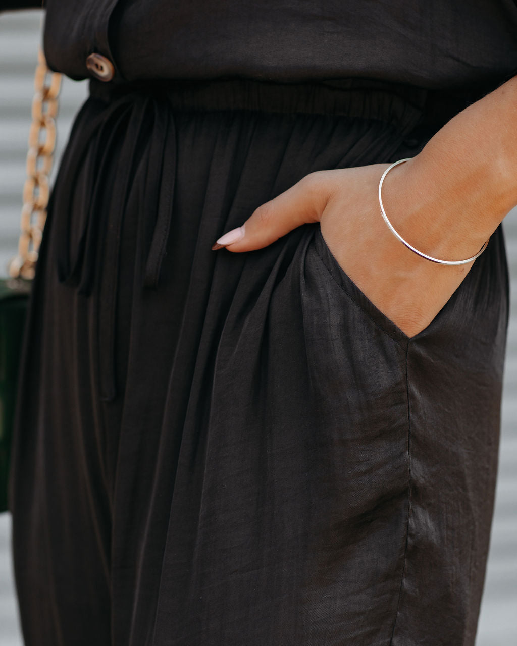Ruby Pocketed Satin Jumpsuit