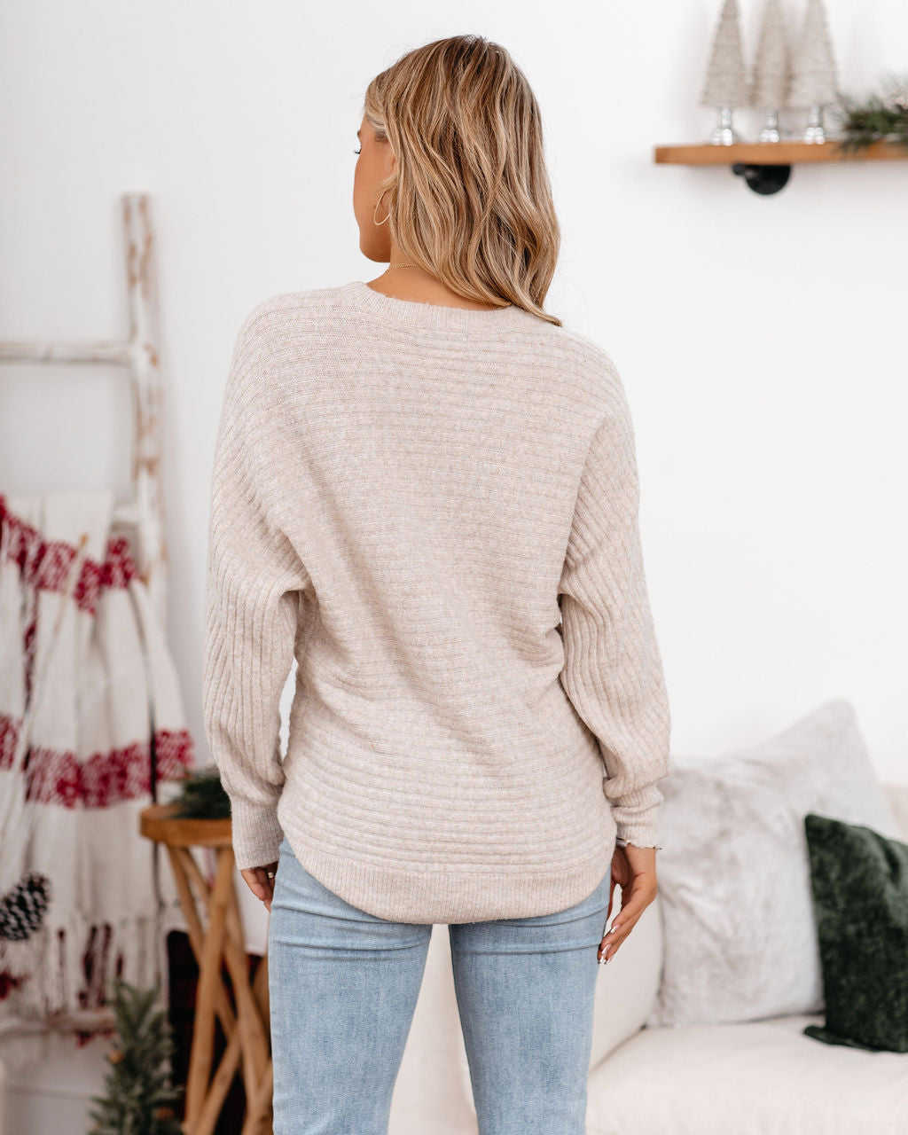Rudy Ribbed Dolman Sweater - Oatmeal