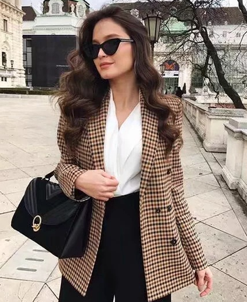Marketplace Pocketed Houndstooth Blazer