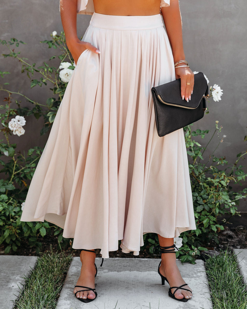 Sagebrush Pocketed Midi Skirt