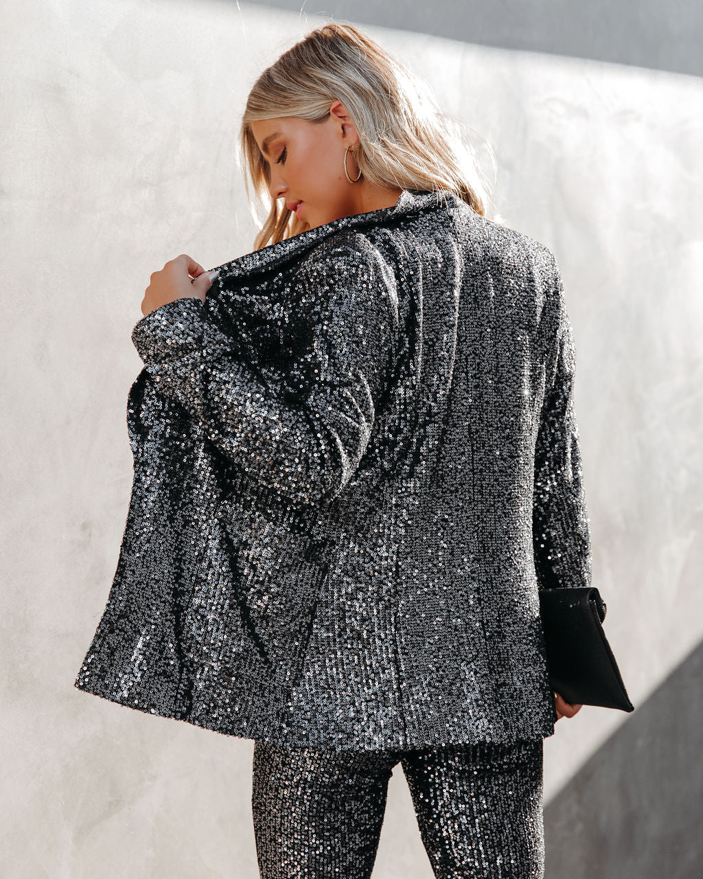 Sequin And The City Pocketed Blazer